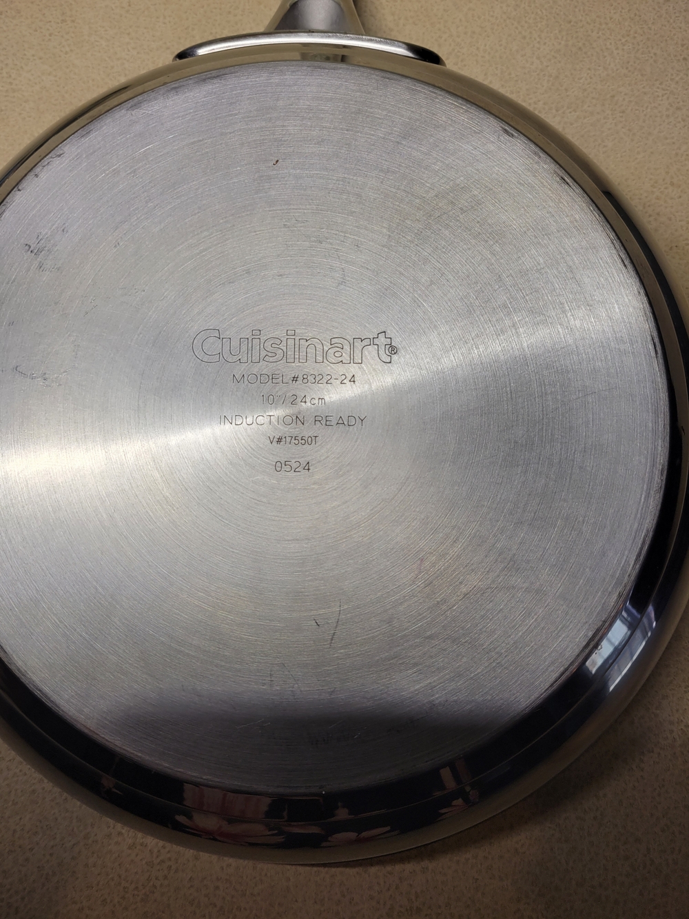 Cuisinart Induction Ready Stainless Steel Pan Model 8322-24 With Glass Lid - Picture 3 of 4